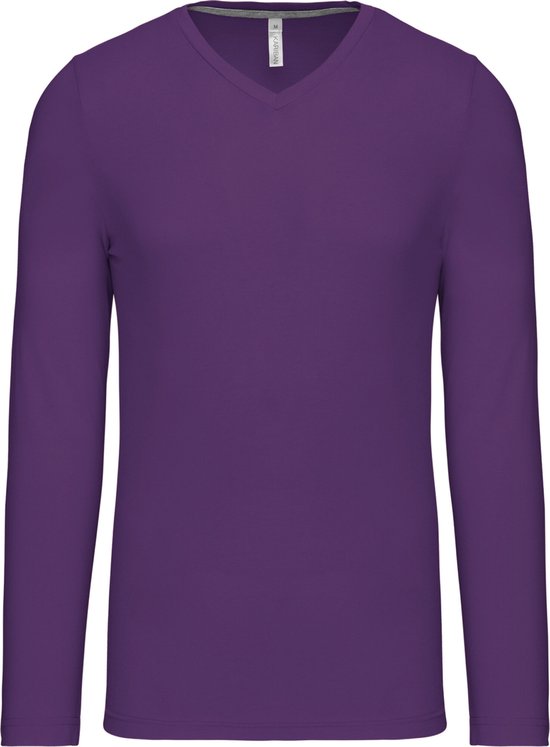 Foto: Kariban t shirt v hals lange mouwen k358 purple xl