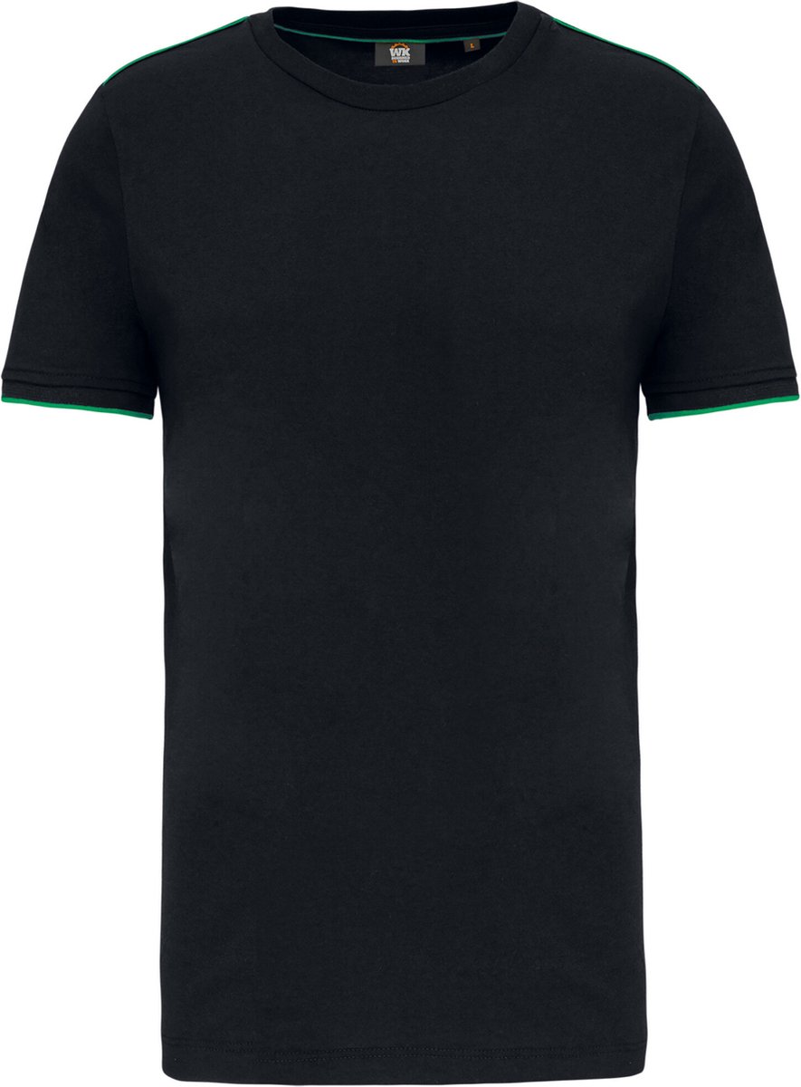 WK. Designed To Work T-shirt Day To Day korte mouwen WK3020 - Black / Kelly Green - S
