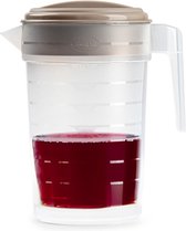 Limonade of water serveer kan - 2 Liter inhoud - transparant/beige - met deksel - kunststof
