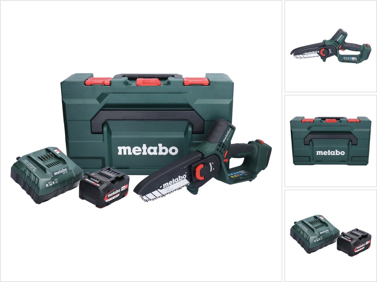 Bol.com Metabo MS 18 LTX 15 accu-houtzaag 18 V 15 cm 5 m/s + 1x accu 4,0 Ah + oplader + metaBOX aanbieding