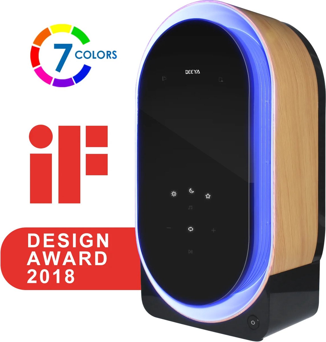 Deeya Desktop Air Purifier, Integrated Audio, Room Air Purifier with HEPA Filter and UVB Disinfectant, Night Light, Aromatherapy, — afbeelding 5