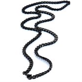 Jumada's - Valentijn Cadeautje voor Hem - Cuban Link Ketting Heren Zwart - Dikke Schakels - 5mm - Kettingen - Schakelketting - Valentijnsdag voor Mannen - Cadeautjes