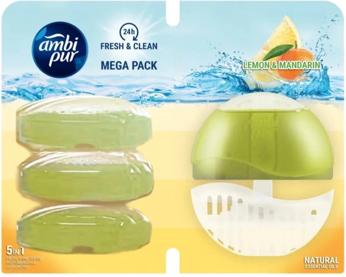Ambi Pur - Toiletblok - Lemon & Mandarin - Mega Pack - 4x55ml
