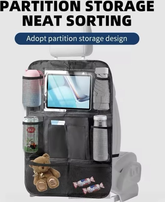 Auto stoel organizer - Auto vakantie kinderen - Spullen organizer auto - Ruimtebesparend - Multifunctioneel - Spullen opruimen auto - Auto vakantie kinderen - Achterbank organizer - D4.1 — afbeelding 4