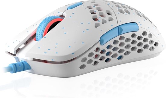 HK Gaming Mira M Ultralichte RGB Gaming Muis | Honingraatbehuizing | 63 Gram | Max 12000 cpi | USB Bedraad | 6 programmeerbare knoppen | On-Board Geheugen | Antislipgrepen | Mira-M Massalia