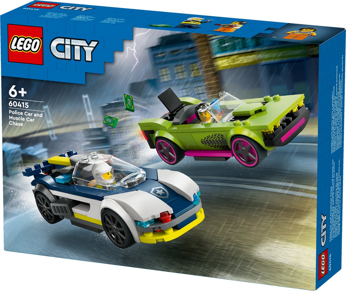 LEGO 60415 City Politiewagen en snelle autoachtervolging Politie Auto Speelgoed Set — afbeelding 17