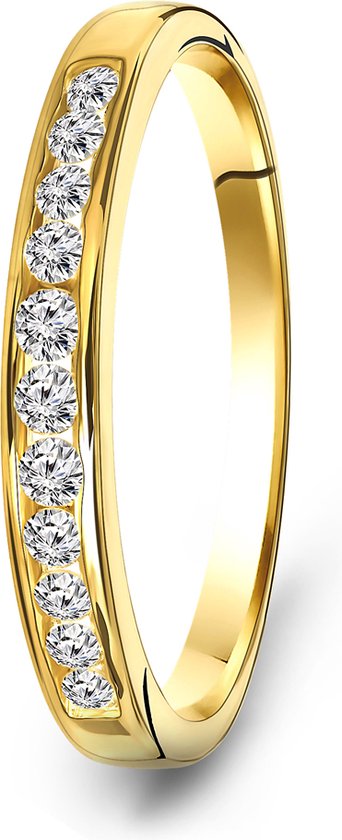 Miore Pure Ring Dames - 14 Karaat Goud - Met Diamanten - Handgemaakt - Maat 50