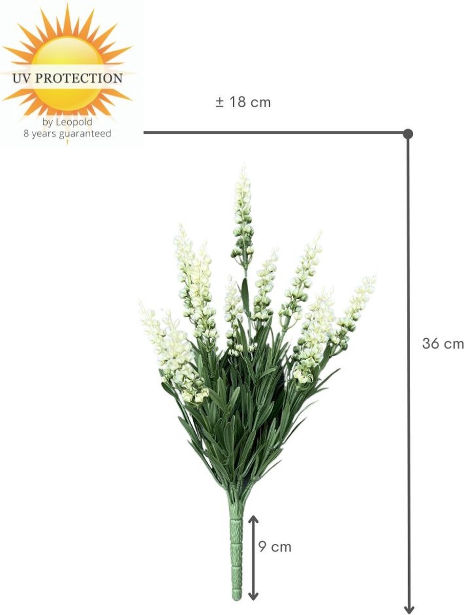 Lavendel kunstplant 30cm UV creme-wit