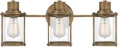 Quoizel LED Badkamerarmatuur Riggs | 3X E27 Max 40W | IP44 | Weathered Brass