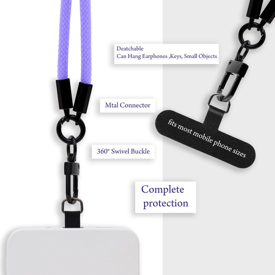 Chaîne de téléphone portable Cadorabo pour Sony Xperia XZ1s en VIOLET - Étui pour téléphone portable avec cordon de sangle réglable à accrocher autour du cou