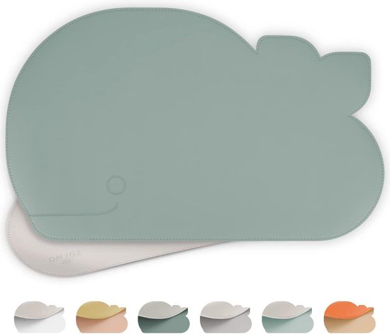 Foto: Children s placemat washable leather design 44 x 0 3 x 27 cm bpa free petrol white