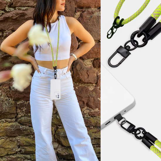 Chaîne de téléphone portable Cadorabo adaptée à Oppo A57 5G / Realme V23 en JAUNE - Étui pour téléphone portable avec cordon de sangle réglable à accrocher autour du cou
