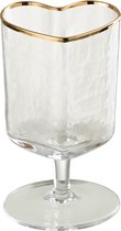 J-Line verre à vin Coeur - verre - or/transparent - 12 pcs