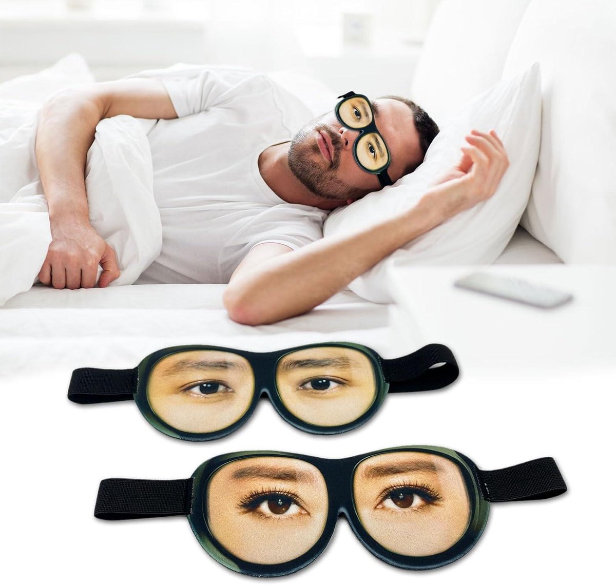 4 stuks slaapmasker met open ogen, zachte pluizige 4 stuks slaapmasker met open ogen, zachte pluizige