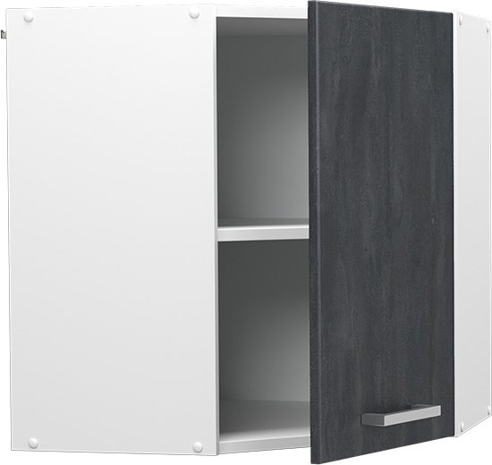Meuble haut d'angle de Cuisine Vicco R- Line – 57 cm, béton Zwart