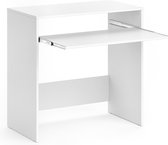 IDMarket - Uitschuifbaar bureau, 1 lade, zwart, Boston industrieel design