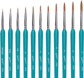 Pinceaux fins - Set de 11 pièces - Détails fins - Miniature - Modélisme - Pinceaux - Peinture par numéros - Aquarelle - Aquarelle - Acryl - Peinture à l'huile
