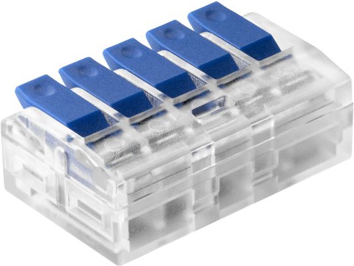 ORNO - 5 voudig -Lasklemmen- draadklem verbindingsconnector ,Verbindingsklem voor draad 0,75-4mm² , IEC 450V/32A -50 STUKS