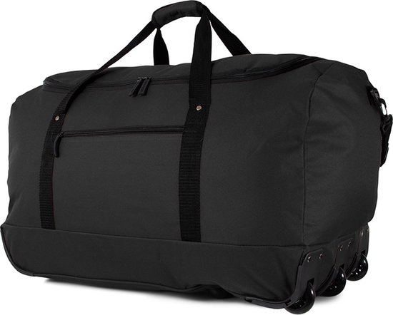 JONSKA Grand Sac de Voyage - À Roues - RPET Durable - 82 Litres - Zwart