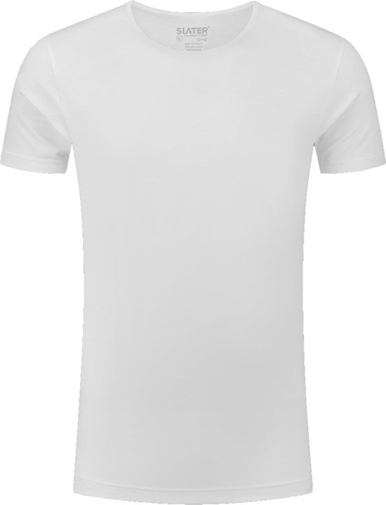 Slater 8300 10+10 T-shirts Tencel Col rond taille M 2 pack blanc Stretch NOUVEAU