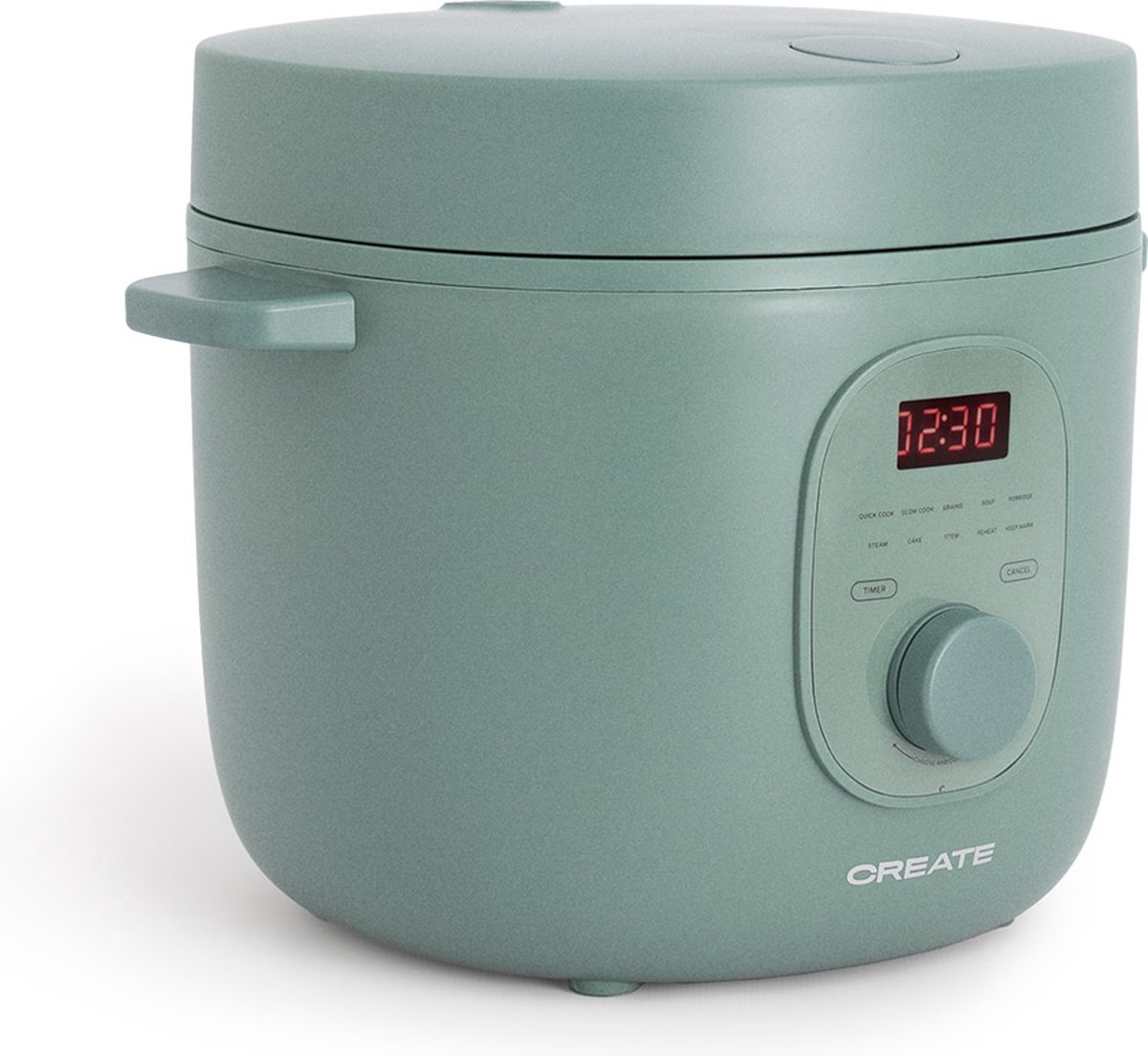CREATE - Elektrische rijstkoker 2 L met stoommandje - uitneembare binnenkant - houdt warm - Sage - 400W - RICE COOKER STUDIO thumbnail 8