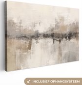 Tableau sur toile Art moderne - Abstrait - Beige - 120x80 cm - Décoration murale