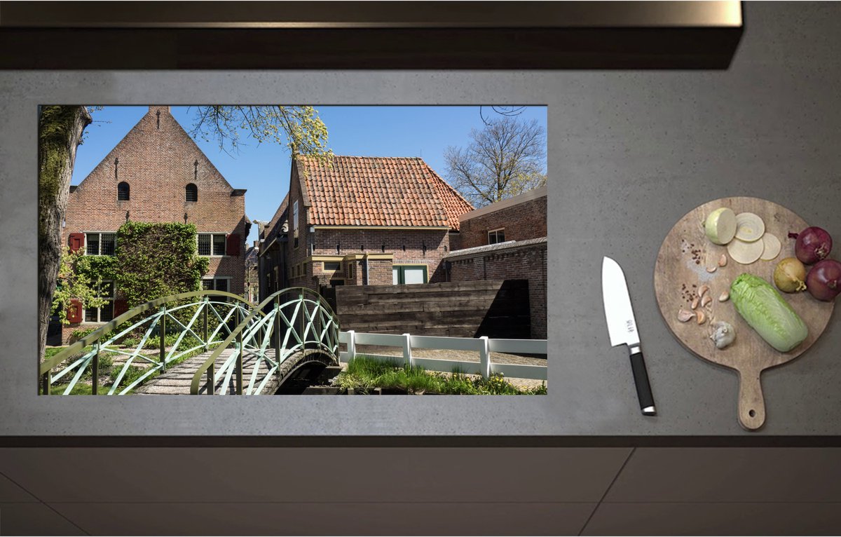 Inductieplaat Beschermer - Bruggetje voor Nederlandse Huizen - 90x52 cm - 2 mm Dik - Inductie Beschermer - Bescherming Inductiekookplaat - Kookplaat Beschermer van Wit Vinyl