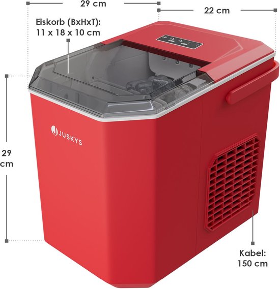 Juskys IJsblokjesmachine IceOracle - Rood - Incl. Toebehoren van Merkloos — afbeelding 3