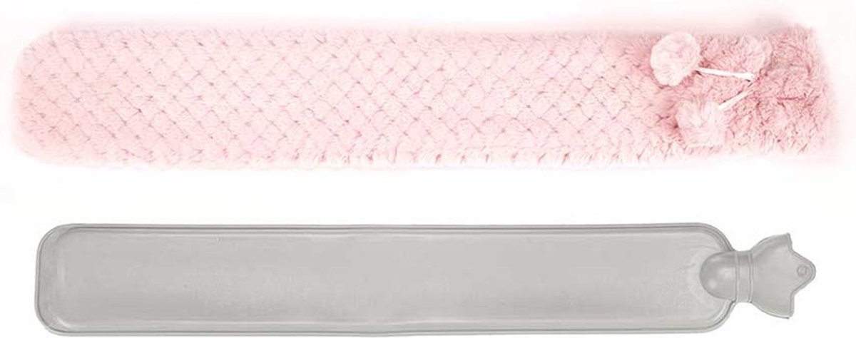 Goedkoopste Giftdecor Warmwater kruik - 2 liter - pluche hoes in roze - Lang model - 14 x 75 cm - bedkruiken - kinderen/volwassenen