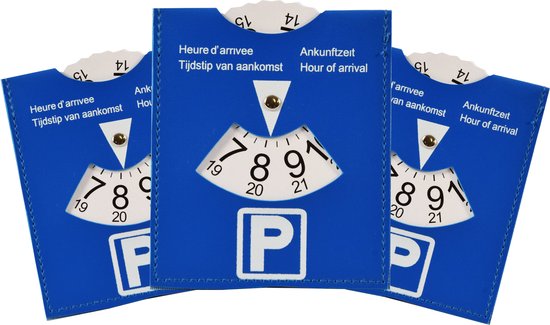 Foto: Parkeerschijf blauw 3 stuks parkeerkaart parkeren in de blauwe zone opa en vaderdag cadeau 15 cm x 12 cm