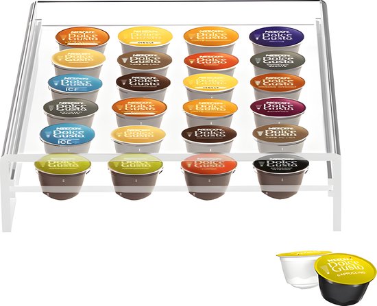 Vitasa Capsulehouder Dolce Gusto - Cuphouder transparant - Capsulehouders - Koffiecups houder met Lade - Cups houder max 24 cups - Acryl