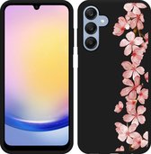 Cazy Case Zwart pour Samsung Galaxy A25 Branche de Fleurs