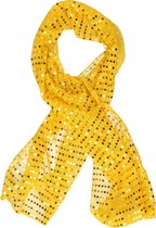 Pailletten sjaal - Goud - Disco - Glitter - Gouden Toppers/Dames verkleed/carnaval accessoires - verkleedkleding