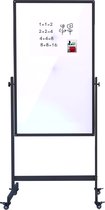 IVOL Whiteboard 80x120 cm - Verrijdbaar - Dubbelzijdig - In hoogte verstelbaar - Zwart frame