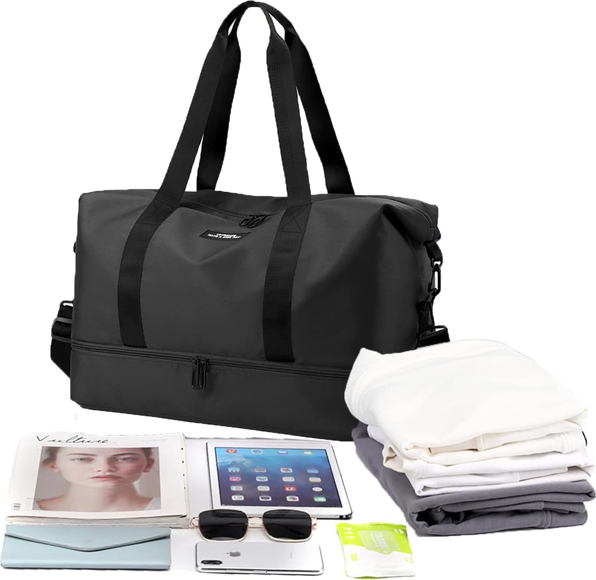 flintronic Sporttas voor dames en heren, 42 liter, reistas met schoenenvak, nat vak, opvouwbare reistas, weekendtas, sporttas, zwemtas, fitnesstas, trainingstas voor reizen, fitness, sport, 50*29*30cm flintronic Sporttas voor dames en heren, 42 liter, reistas met schoenenvak, nat vak, opvouwbare reistas, weekendtas, sporttas, zwemtas, fitnesstas, trainingstas voor reizen, fitness, sport, 50*29*30cm