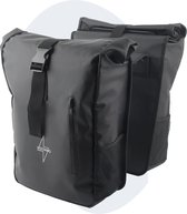 Voltano Dubbele Fietstas Rolltop - Zwart - 48 Liter - 100% Waterdicht - Fietstassen Electrische Fietsen