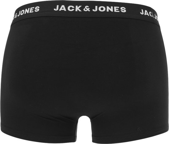 Achterkant van zwarte boxershort met witte Jack & Jones-band.