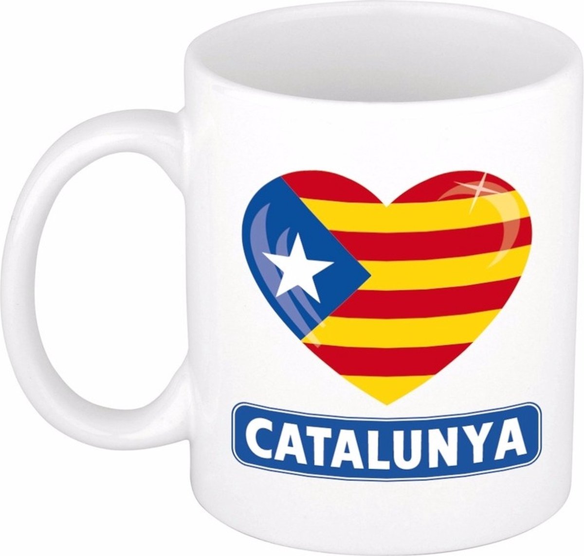 Catalonie / Catalunya hartje beker - keramiek 300 ml - Catalaanse koffie mok