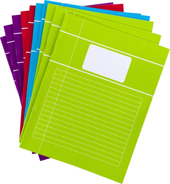 10x stuks school schriften vrolijk gekleurd A5 lijntjes - Schoolschriften - lijntjes schriften