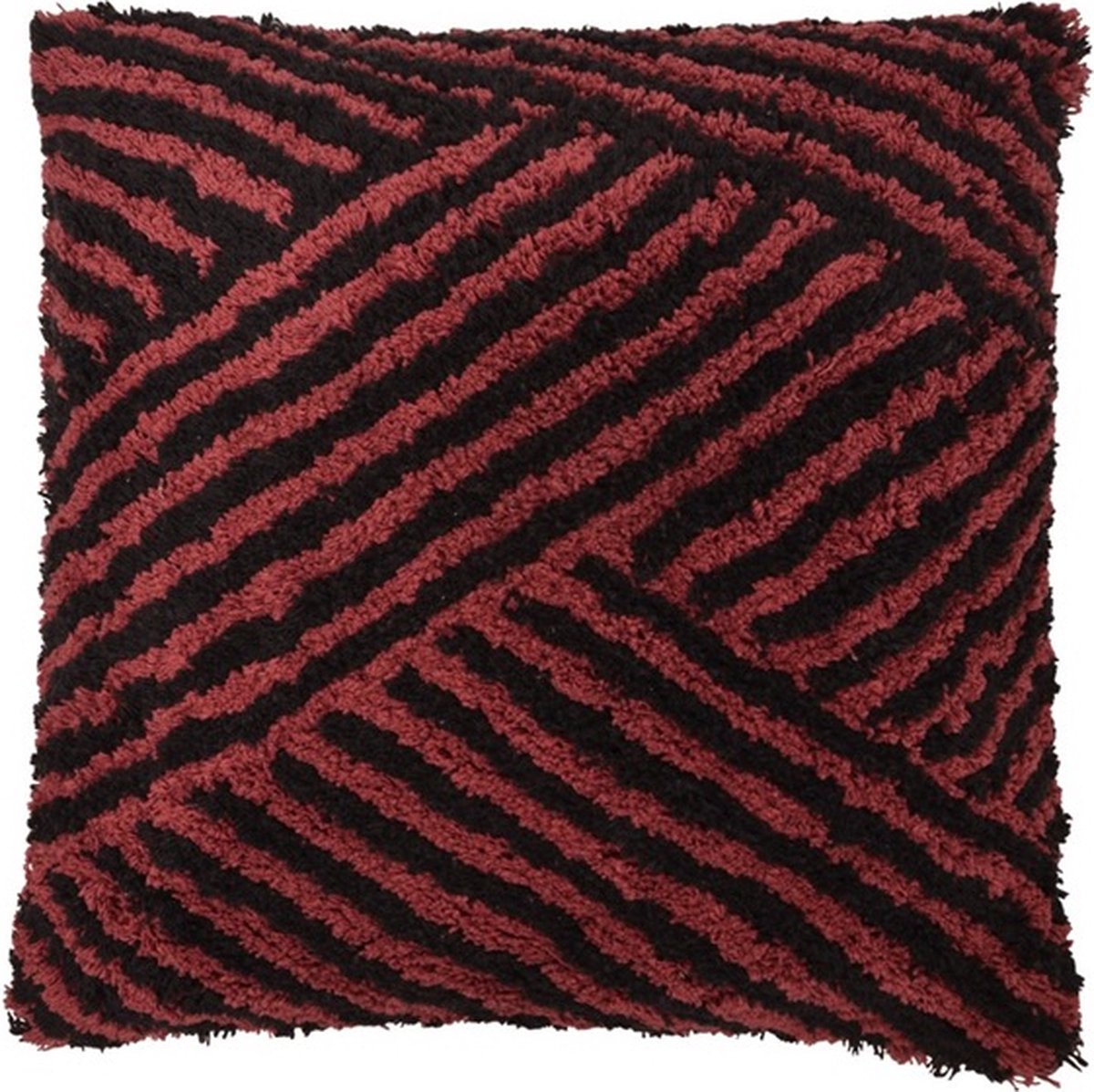 Linen & More Kingston Bordo + T Kussen | 45 X 45 | Sierkussen Voor Woonkamer Of Slaapkamer Rood