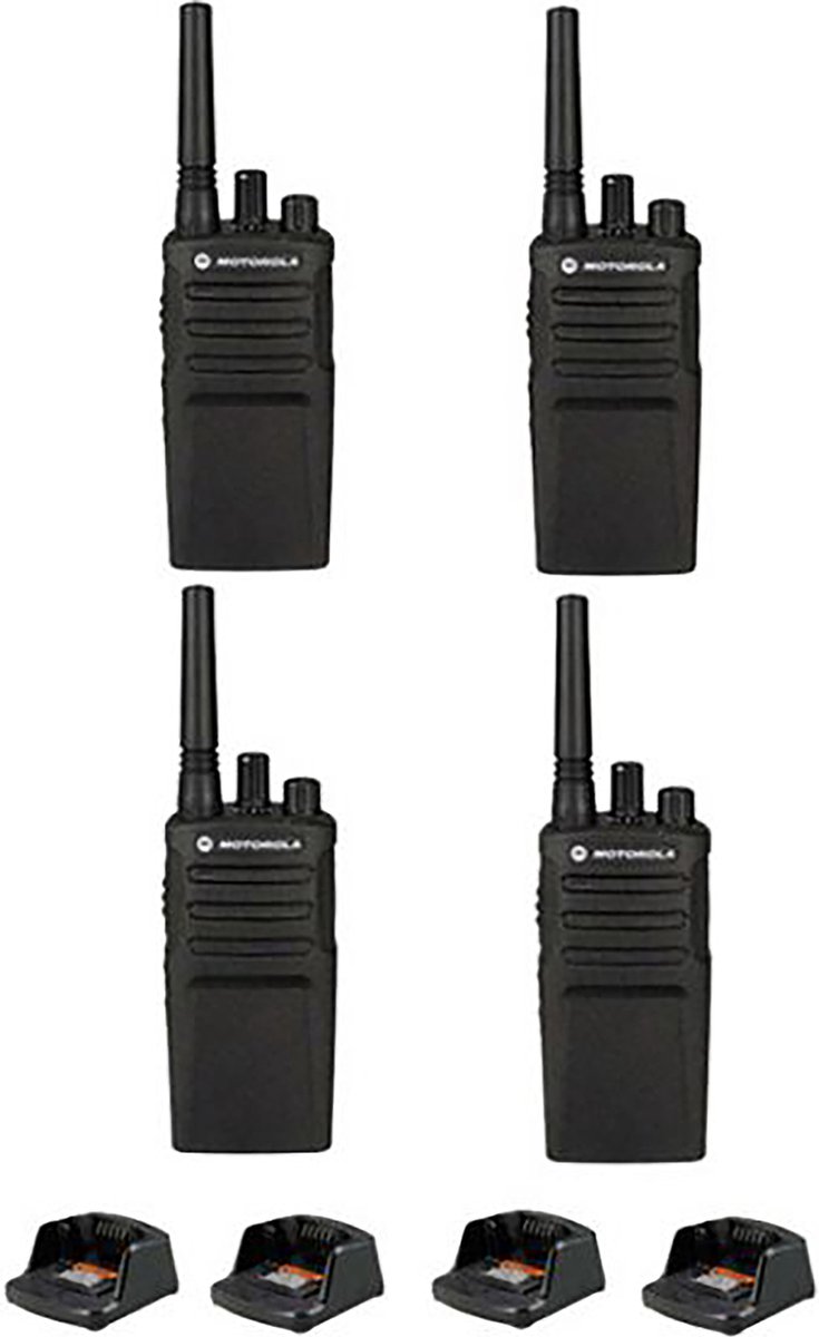 Set van 4 Motorola XT420 UHF IP55 PMR446 Portofoon met laders