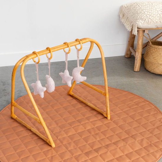 MATS Speelkleed Eco Leer - Waterbestendig - Rond speelkleed - Babygym - Speelmat - Incl. Opbergtas - Rond 120 - Brick