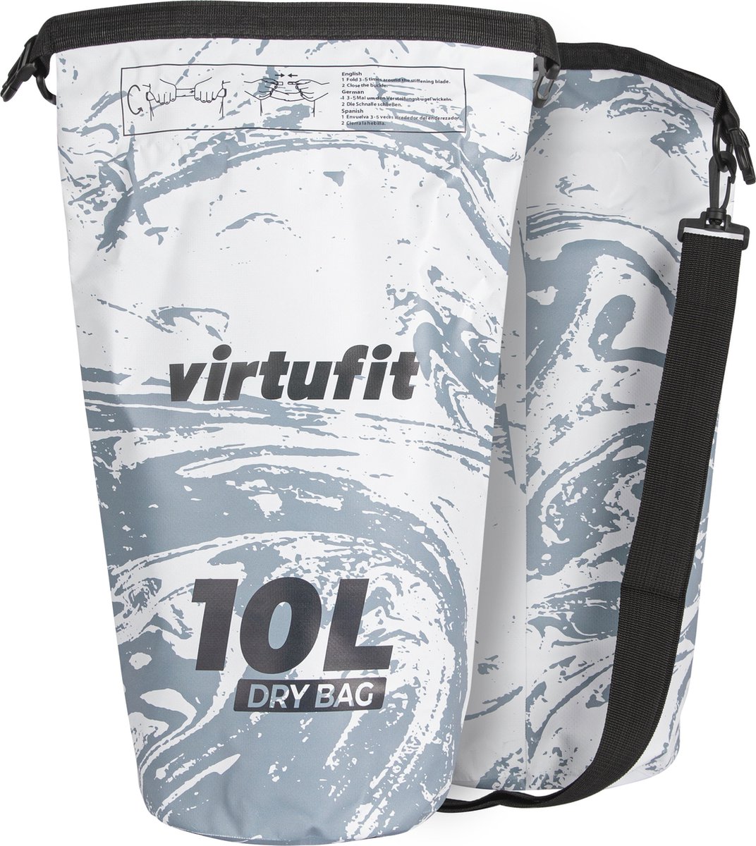 VirtuFit Dry Bag 10L - Waterdichte tas - Roll-top sluiting - Verstelbare draagriem - Drijvend vermogen