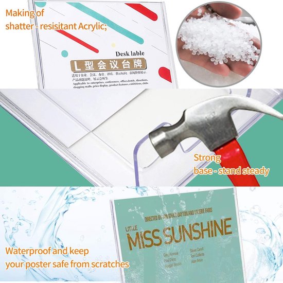 Perspex Folder Acryl Poster Menu Houder - 5 x A4 Lean to Perspex Folder Display Stands ...