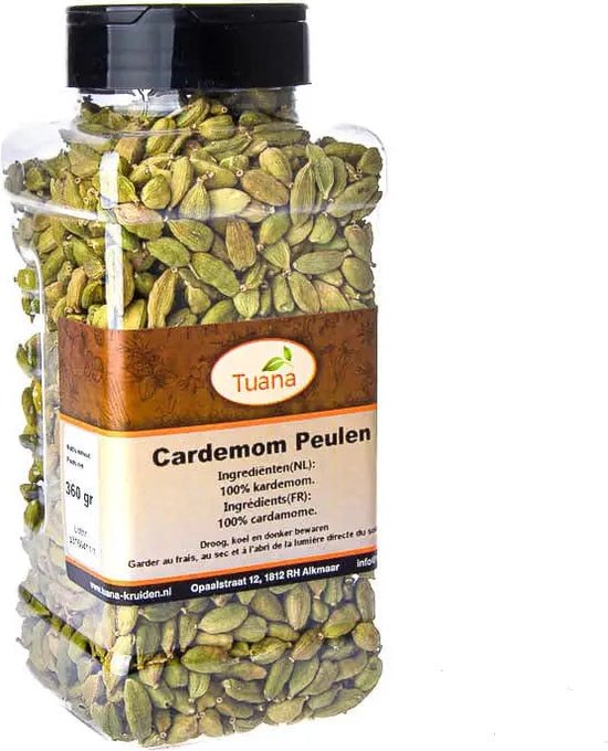 Tuana Kruiden - Kardemom Peulen Groen - Strooibus 80 Gram - Tuanashop - MP-K-0008