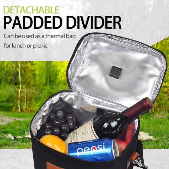 Sac à Vin Hitopin 6 Bouteilles de Vin Sac Cadeau en Feutre Réutilisable Lavable avec Sac Porte-Bouteille Amovible pour Pique-Nique et Voyage, Cadeau Parfait pour Les Amateurs de Vin (Noir