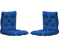 Palletkussens Stoelkussens met Rugdeel Chicreat Set 98x50x8 cm Blauw Palletkussens
