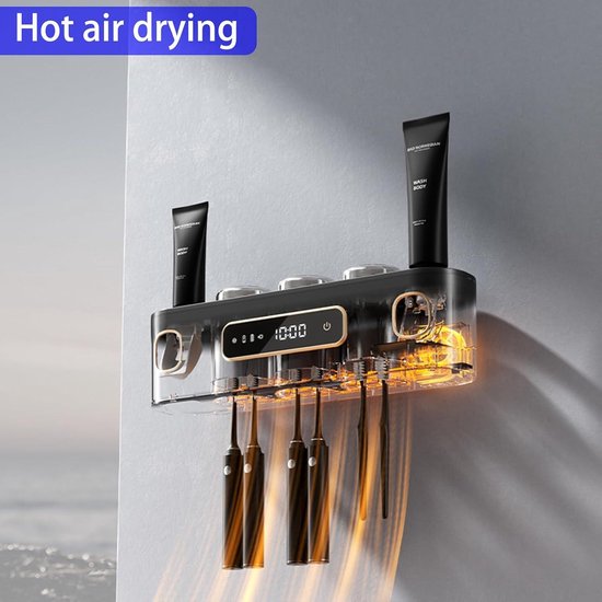 Ultraviolet Intelligente Sterilisatie Tandenborstelhouder UV Licht Sterilisator Tandpasta Dispenser Wandmontage Tandpasta Knijper kopen vanaf een prijs van 21