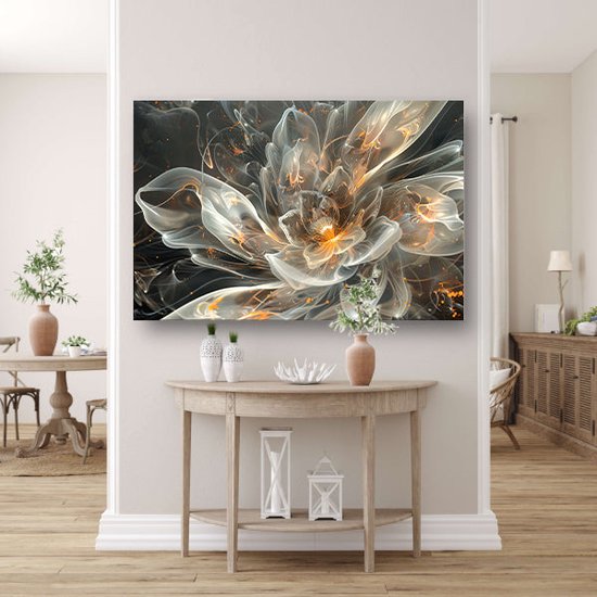 Tableaux de Bloem - Tableaux de nature - Tableaux sur toile Feu - Décoration murale classique - Peintures sur toile - Tableau sur toile 70x50 cm