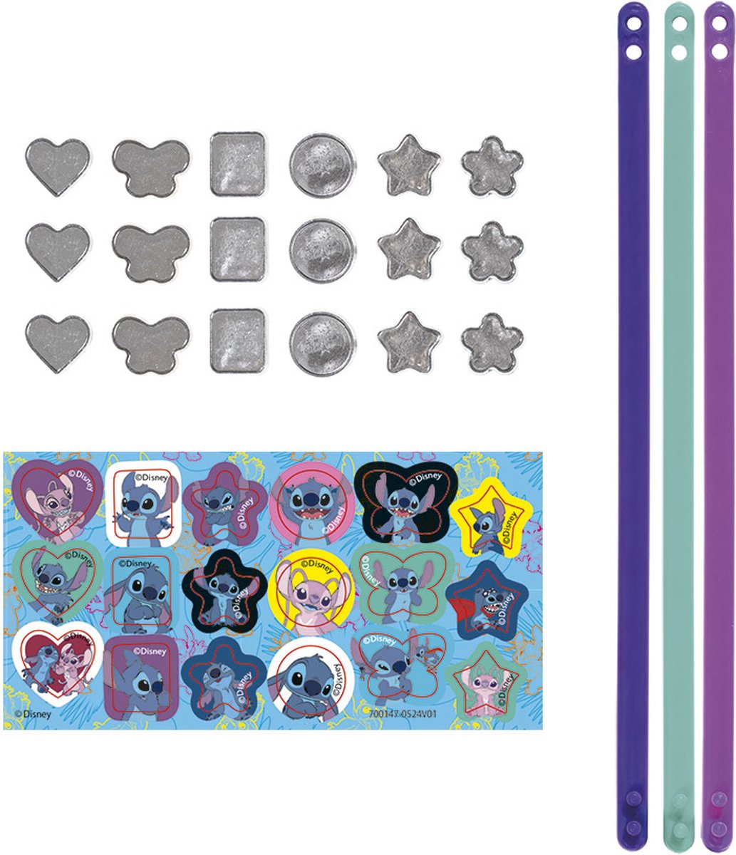 Disney Stitch Totum - 3 schuif armbandjes maken met 18 bedels en stickers - knutselen 21 -delige set speelgoed vanaf 3 jaar Lilo & Stitch cadeautip — afbeelding 3